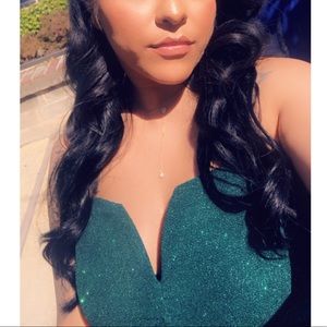 Green glitter mermaid style gown